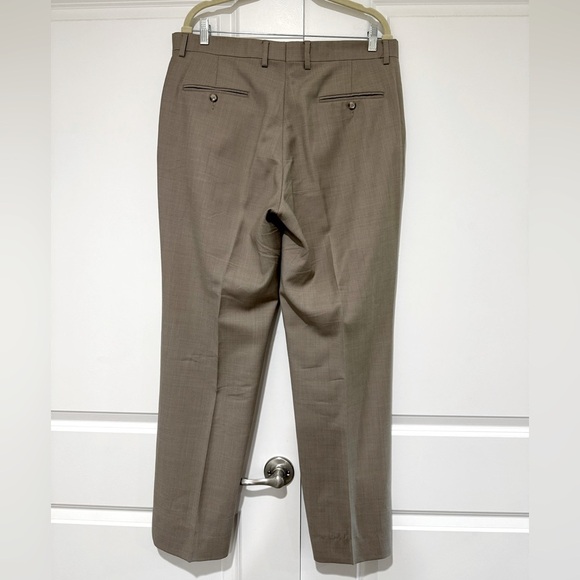 Jos A Bank Traveler Mens Sz 36R Tan Tailored fit 💯 Wool Suit pants lightweight - Picture 5 of 6